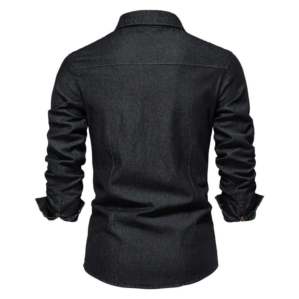 Oscar | Heren Denim Overhemd met Knopen