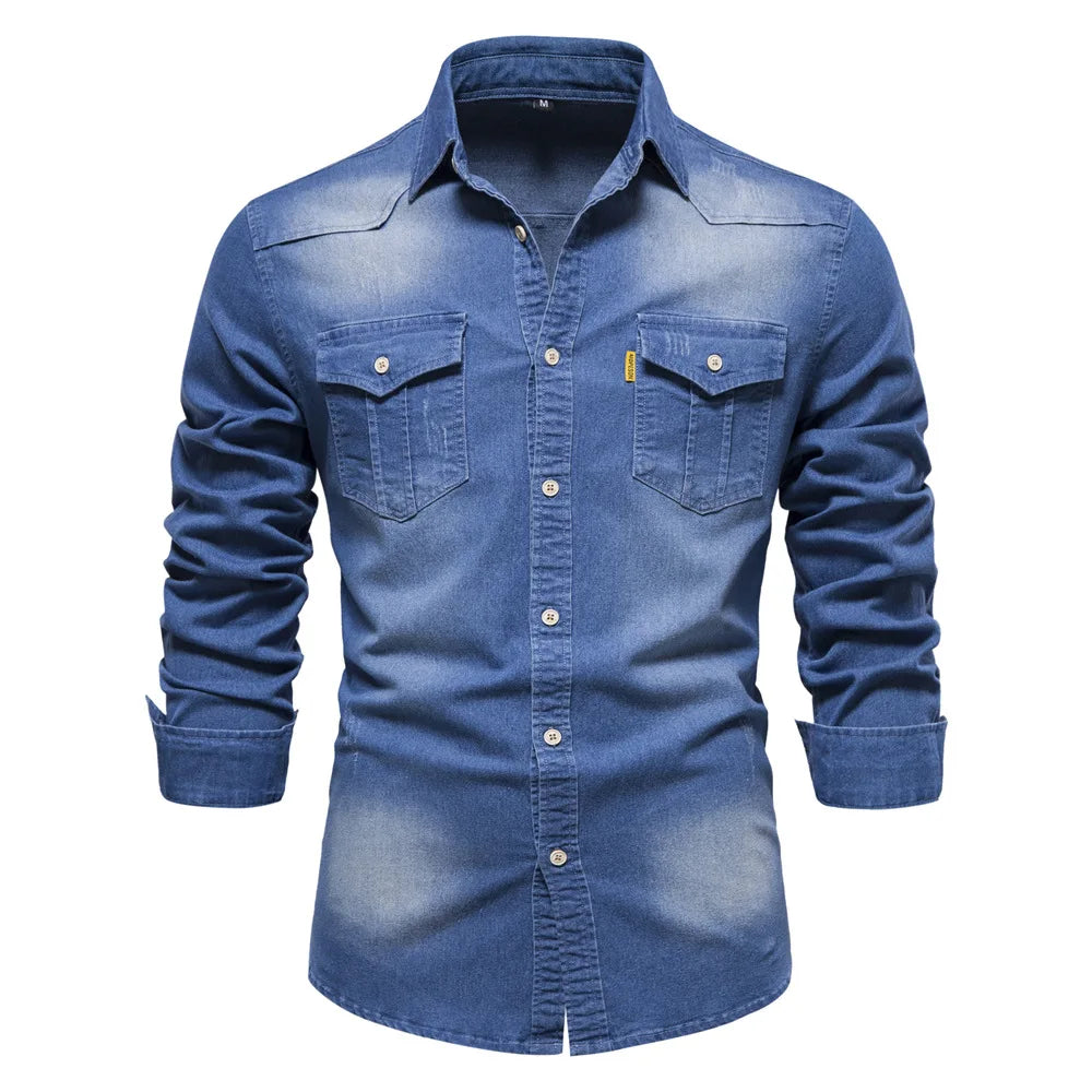 Oscar | Heren Denim Overhemd met Knopen