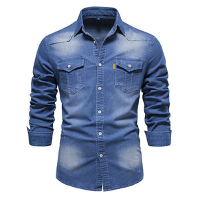 Oscar | Heren Denim Overhemd met Knopen