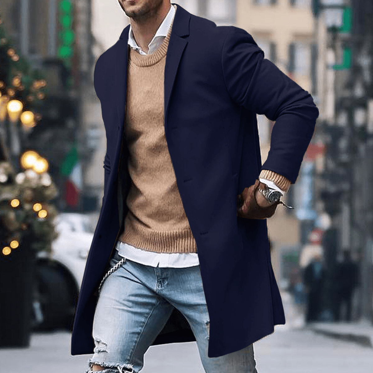 Nolan | Heren Jas met Enkele Rij Knopen en Strakke Look