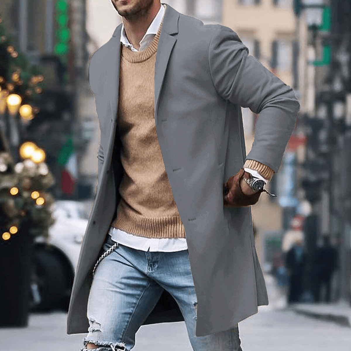 Nolan | Heren Jas met Enkele Rij Knopen en Strakke Look