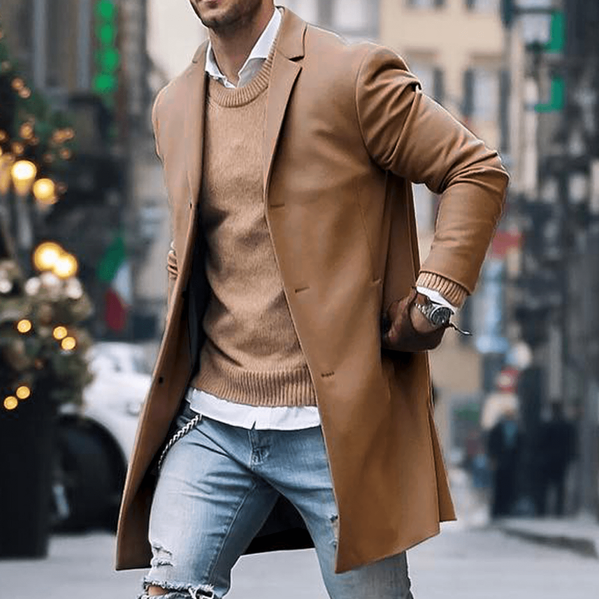 Nolan | Heren Jas met Enkele Rij Knopen en Strakke Look