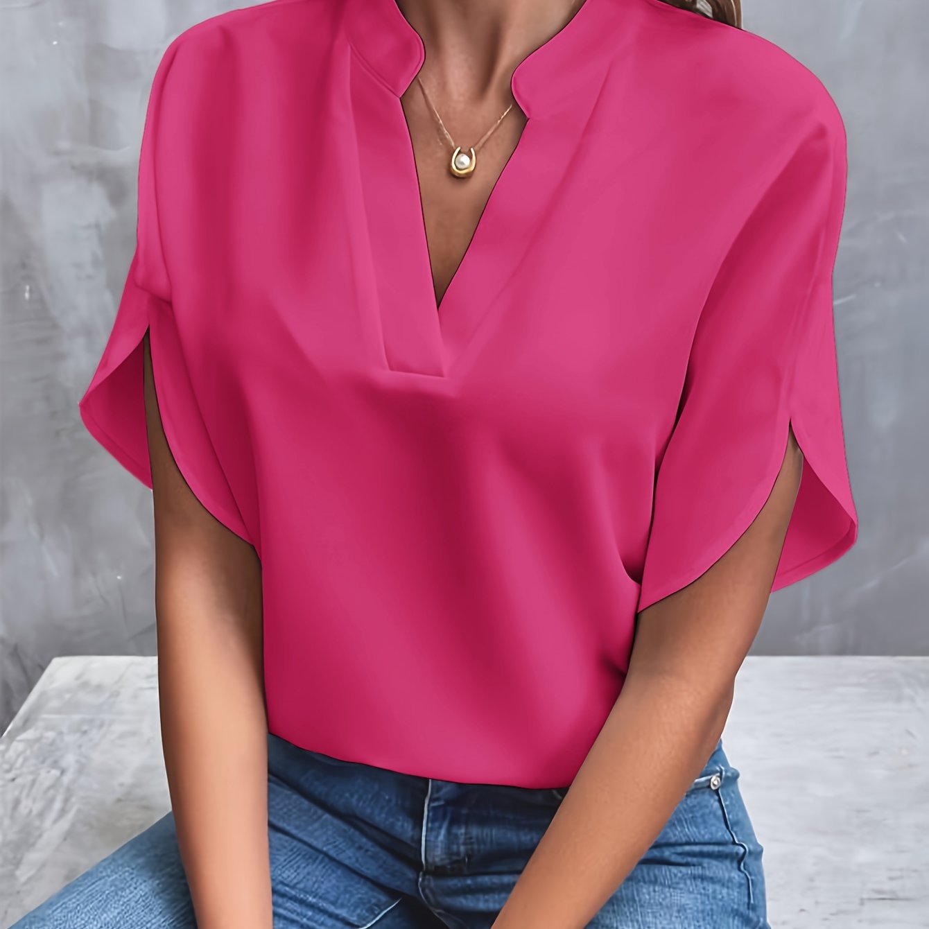 Lina | Dames lichtgewicht blouse met vloeiende stof en flatterende snit