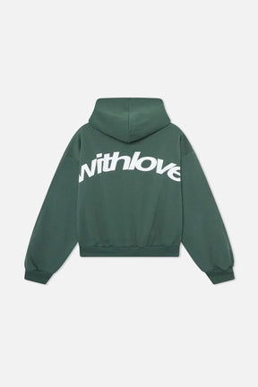 Nanda | Dames hoodie met ontspannen pasvorm en With love print