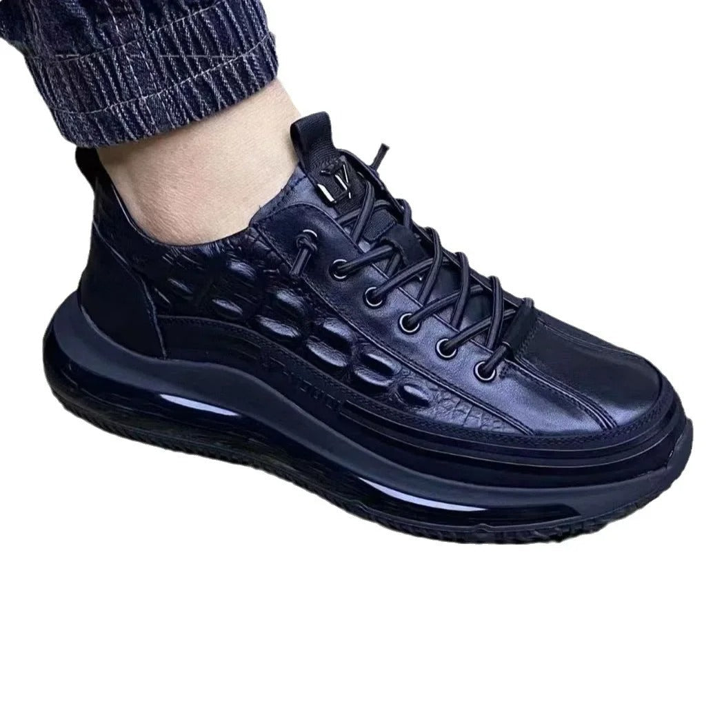 Monarch Wear - Italiaanse casual schoenen van krokodillenprint met luchtkussen voor heren