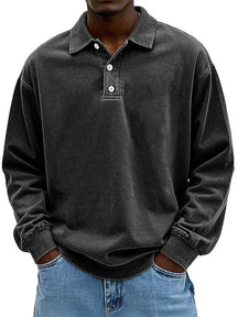 Asher | Heren Casual Polo Shirt met Lange Mouwen