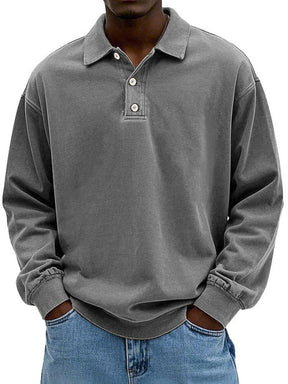 Asher | Heren Casual Polo Shirt met Lange Mouwen