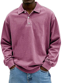 Asher | Heren Casual Polo Shirt met Lange Mouwen