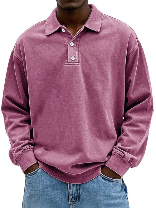 Asher | Heren Casual Polo Shirt met Lange Mouwen