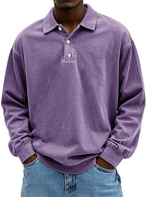 Asher | Heren Casual Polo Shirt met Lange Mouwen